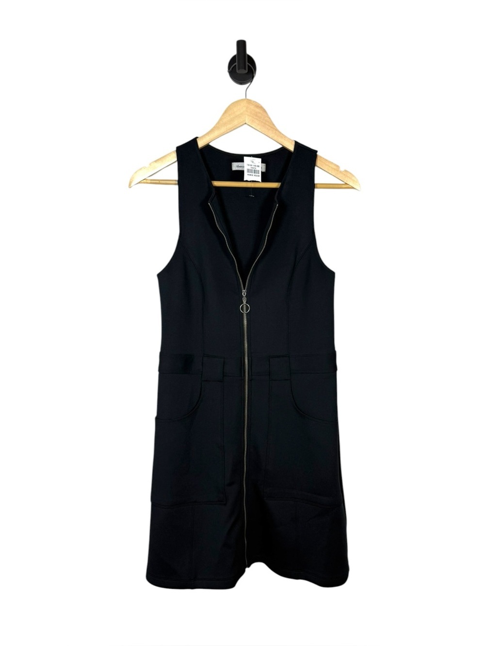 Abercrombie & Fitch Full Zip Mini Dress Womens Medium Black Stretch Golf Style